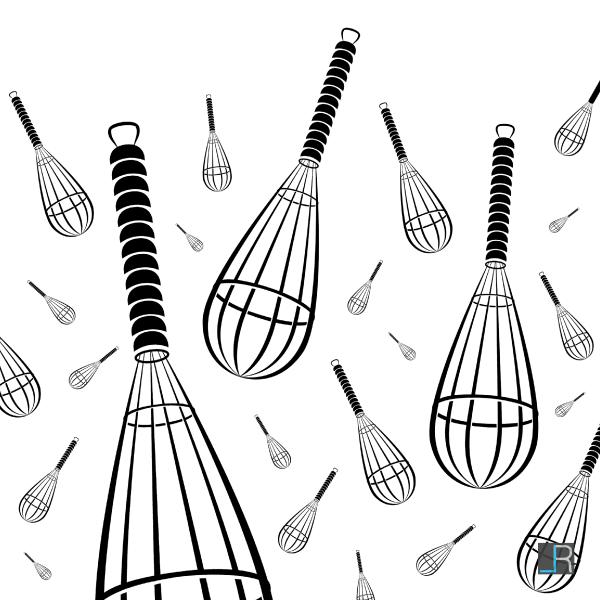 Rhythm: Many different sizes of the whisk in different angles